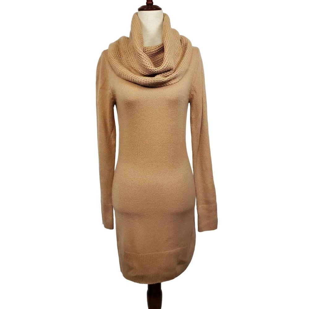 H&M Basic Womens Dress sz S Sweater Cowl neck knit above knee length